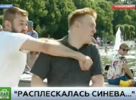 Пьяный десантник и журналист НТВ разыграли постановочное избиение в прямом эфире